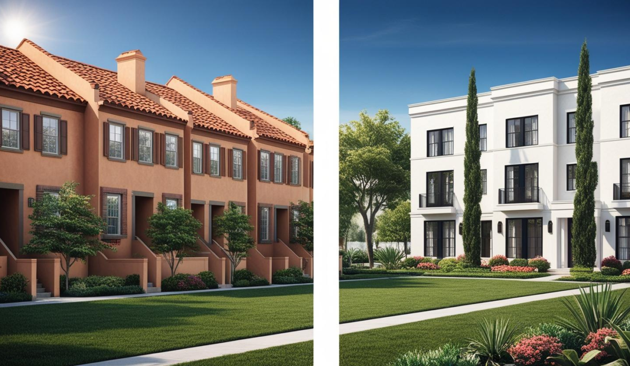 image of townhouse vs villa