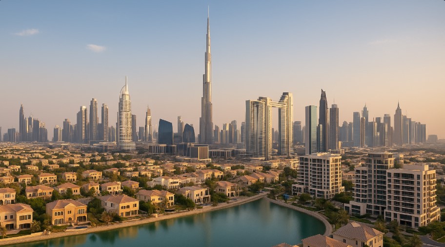 dubai city view of high buildings